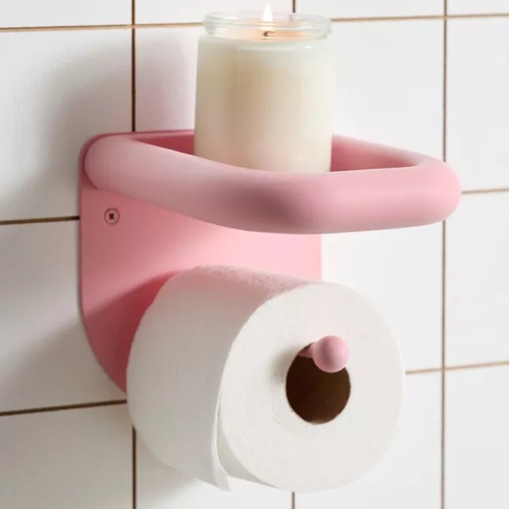 Urban Outfitters Pink Toilet Paper Holder